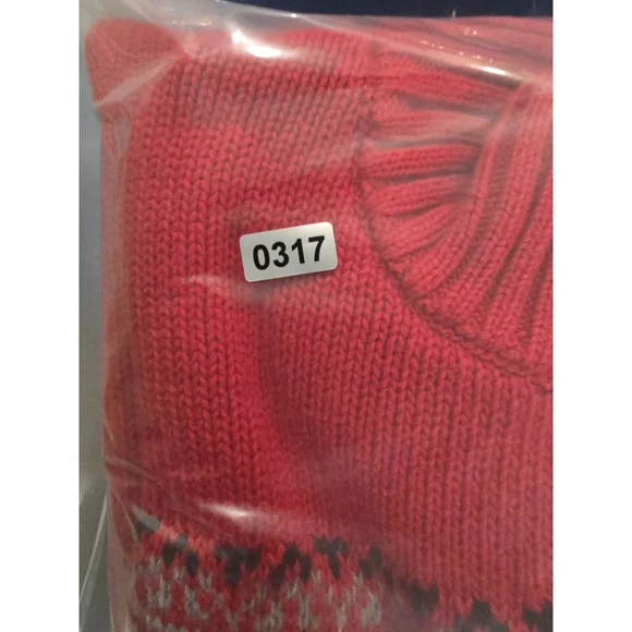 Chaps VTG Mens 2XL Sweater 1/4 Zip Red Moose Print Pullover Outdoors Cabin - Picture 10 of 10